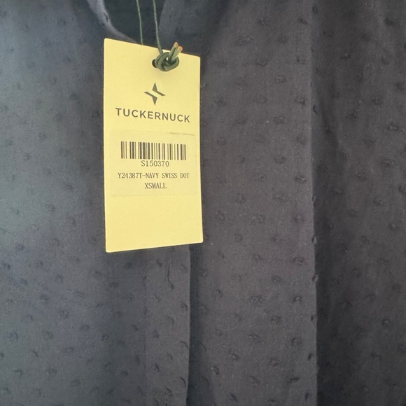 NWT TUCKERNUCK NAVY SWISS DOT CALLAHAN SHIRT DRESS - Picture 3 of 6